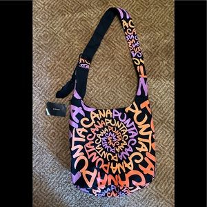 Punta Cana over the shoulder bag. Black, orange and purple.